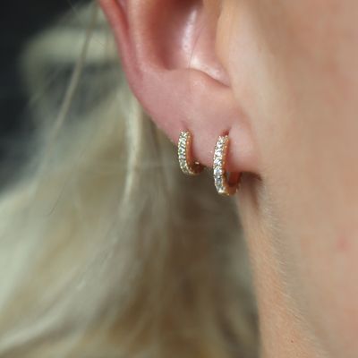 Earrings Crystal Medium Gold
